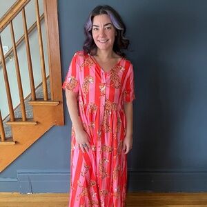 Burnt Toast striped Tiger dress